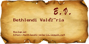 Bethlendi Valéria névjegykártya